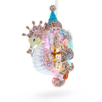 BestPysanky - Santa Riding Seahorse Glass Ornament