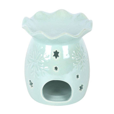 Iridescent Blue Snowflake Winter Oil Burner and Wax Warmer