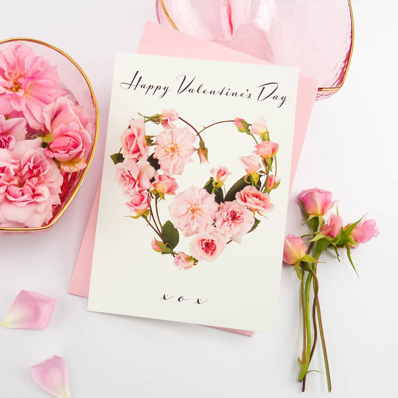 Happy Valentine's Day Floral Greeting Card | Putti Fine Furnishings 