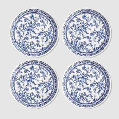 Bamboo Blue Toile Large Plates (Pack of 4)