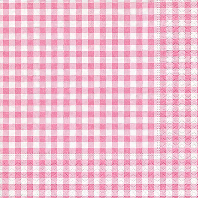 Pink Gingham Cocktail Napkin - Putti Fine Furnishings