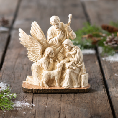 Woodcut Nativity Figurine | Putti Christmas Decorations