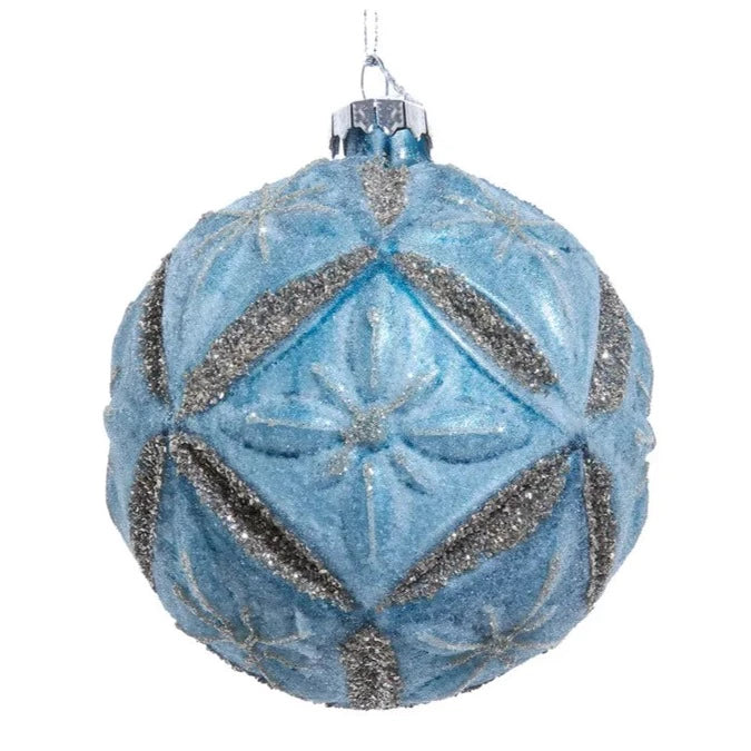 Rustic Glam Frosty Blue Ball | Putti Christmas Decorations 
