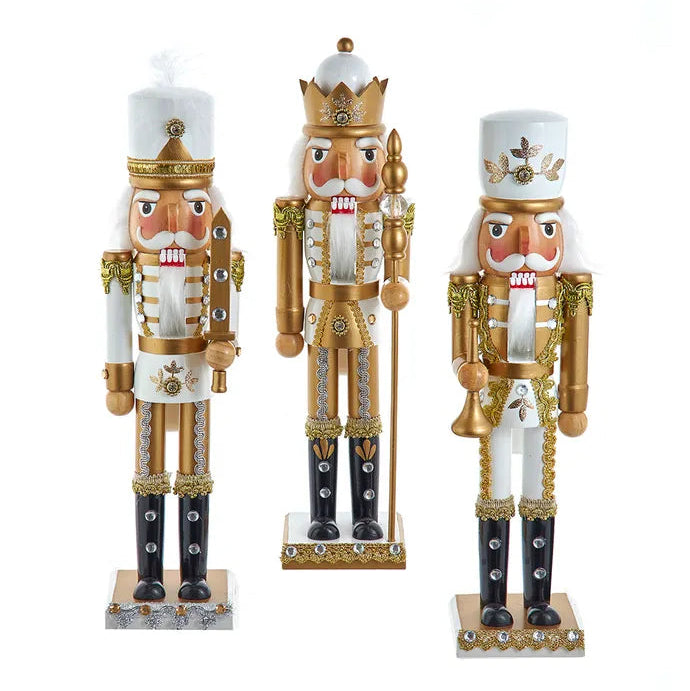 Gold and White Wood Nutcracker
