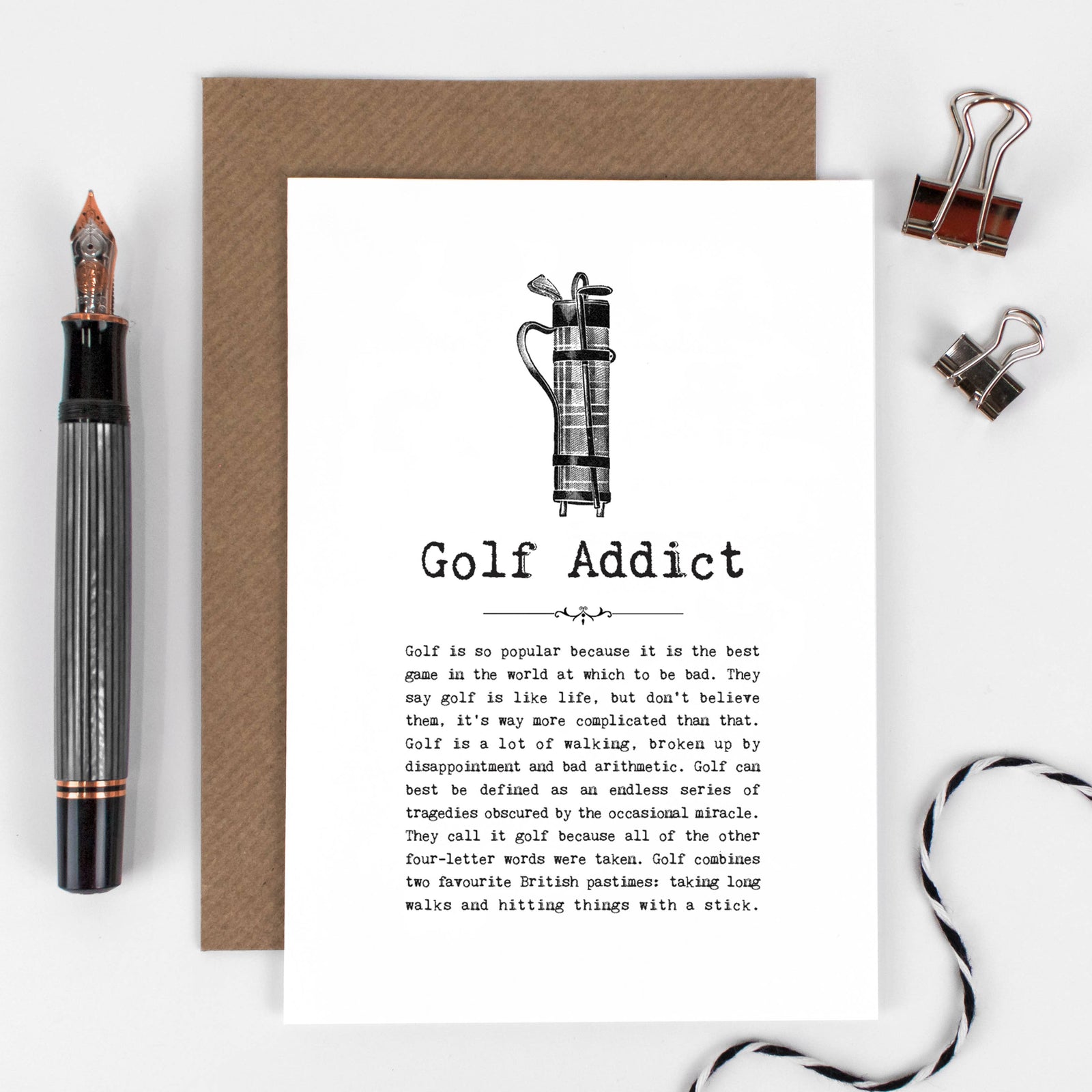 Golf Addict Card For Golfers