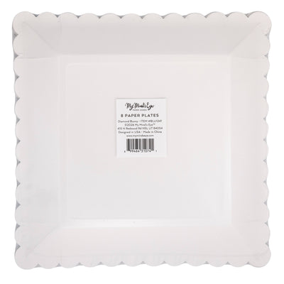 Diamond Bunny Pattern Square Paper Plate