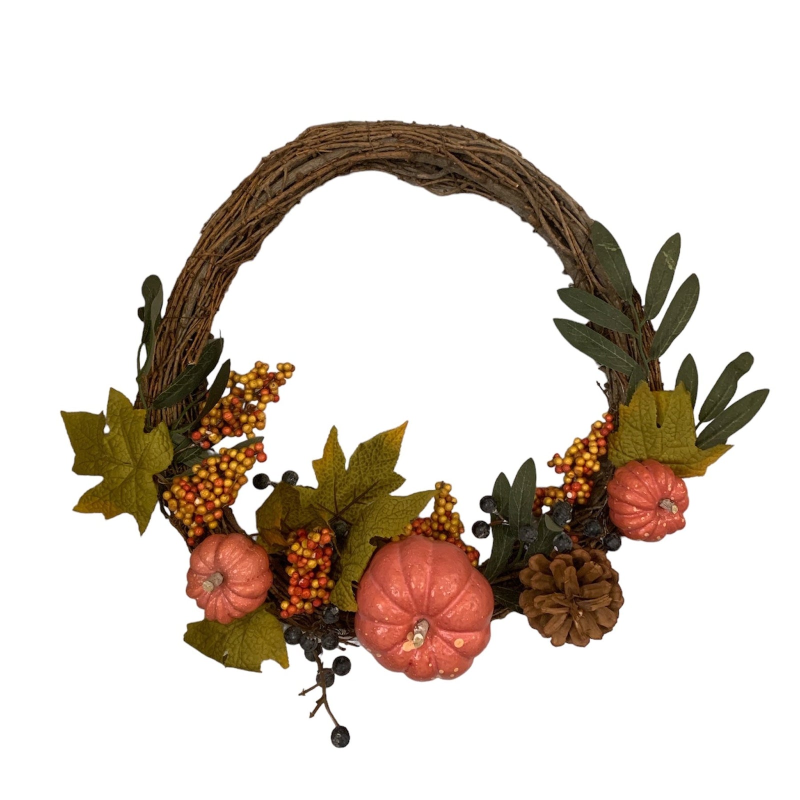 Grape Vine Autumn Half Wreath