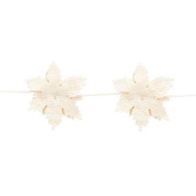 White Poinsettia Felt Garland