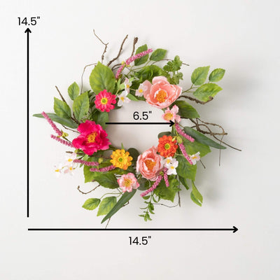 Vibrant Floral Wreath - Small