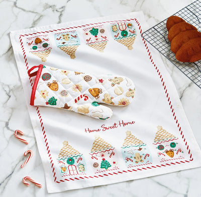 Gingerbread House Embroidered Dish Towel