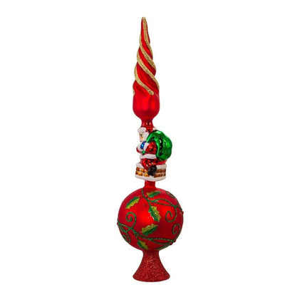 Santa Glass Tree Topper