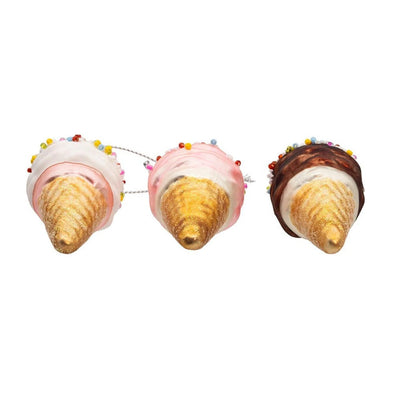 Kurt Adler Mini Ice Cream Cone Glass Ornament