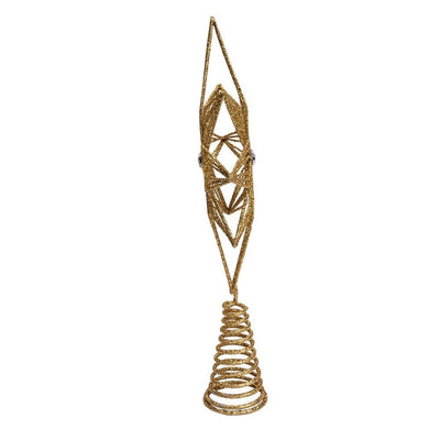 Gold Glitter Six-Point Star Tree Topper