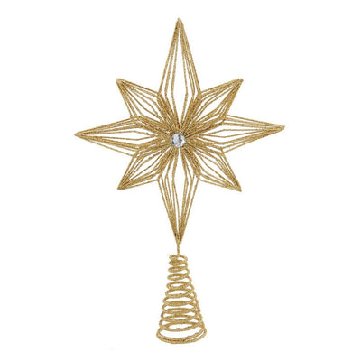 Gold Glitter Six-Point Star Tree Topper