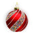 Red with Rainbow Beaded Spiral Glass Ball Ornament