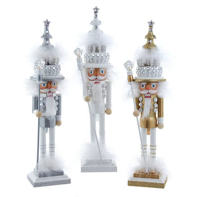 Hollywood Nutcrackers™ Gold, White & Silver Tree Hat Nutcrackers | Putti Christmas