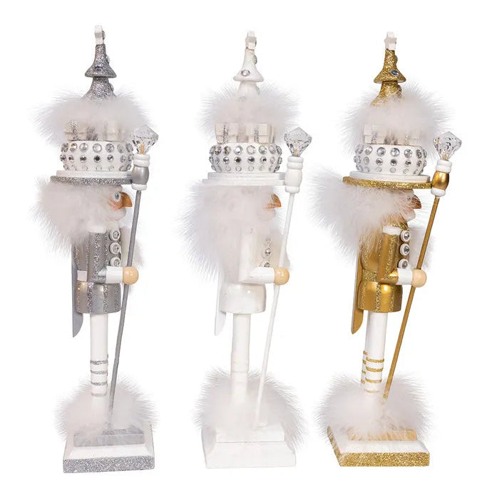 Hollywood Nutcrackers™ Gold, White & Silver Tree Hat Nutcrackers | Putti Christmas 