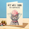 Get Well Soon ...Ice Cream Helps Cat Greeting Card | Putti Greeting Cards Canada
