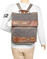 Mona B "Parker" Men's Canvas Up-cycled Backpack