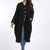 Italian Plain Vintage Wash Front Buttons Linen Jacket - Black