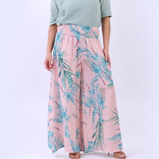 Linen wide leg palazzo pants sales