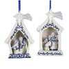 Blue Delft Porcelain Holy Family Ornament | Putti Christmas Decorations