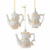 White and Gold Porcelain Teapot Ornament | Putti Christmas Decorations