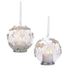 Silver "Merry Christmas" Glass Ball Ornament with LED Candle | Putti Christmas