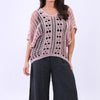 Crochet Knitted Top - Pink