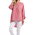 Plain Pleated Front Dip Hem Linen Tunic Top - Sugar Poppy