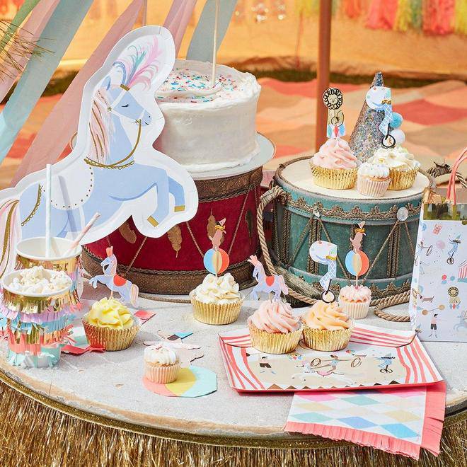 Meri Meri Circus Parade Cupcake Topper and Liner Kit