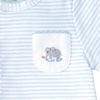 Mud Pie - Blue Striped French Knot Elephant Sleeper  | Le Petite Putti Canada