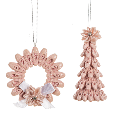 Pink Ballet Shoes Wreath Ornament