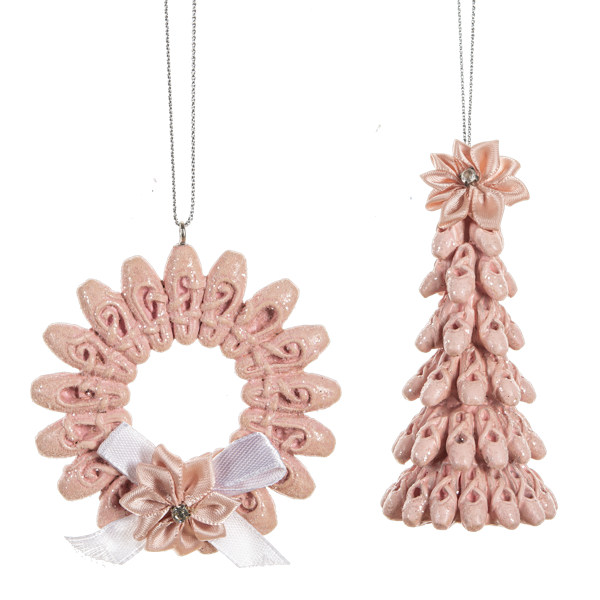 Pink Ballet Shoes Wreath Ornament