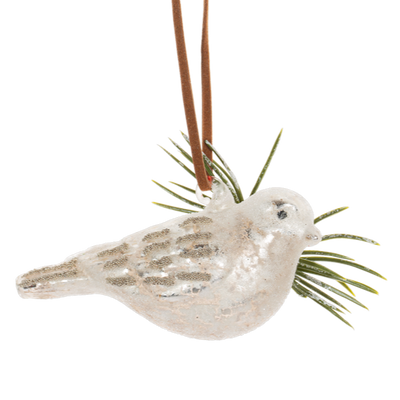 Bird with Pine Glass Ornament
