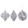 Grey Marble Glass Ornament | Putti Christmas Decorations