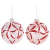 Peppermint Glass Ball Ornament | Putti Christmas Celebrations