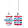Colorful Glass Drop with Tinsel Ornament - Green | Putti Christmas Decorations
