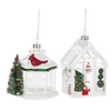 White Greenhouse Glass Ornament  | Putti Christmas Celebrations Canada
