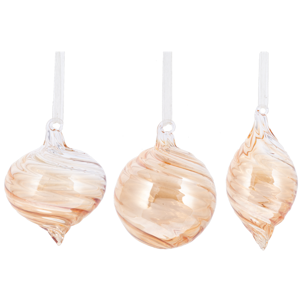 Gold Swirl Glass Ornament | Putti Christmas Celebrations 