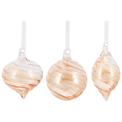 Gold Swirl Glass Ornament | Putti Christmas Celebrations
