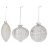 White Basketweave Glass Ornament