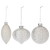 White Basketweave Glass Ornament