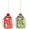 Fishing Vest Glass Ornament - Red  | Putti Christmas Decorations
