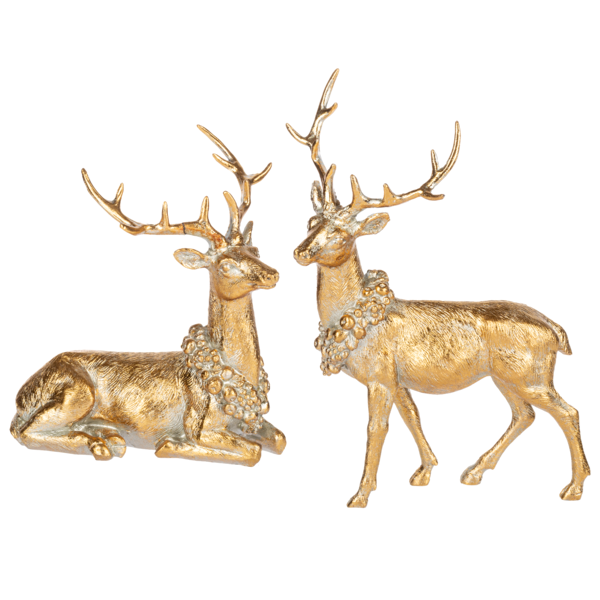 Gold Standing Deer Decoration