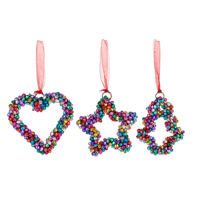 Multi Color Holiday Icon Bell Ornament | Putti Christmas Decorations