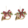 French Horn with Plastic Bow | Putti Christmas Decorations