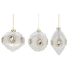 Gloss White with Jewels Glass Ornament  | Putti Christmas Decorations