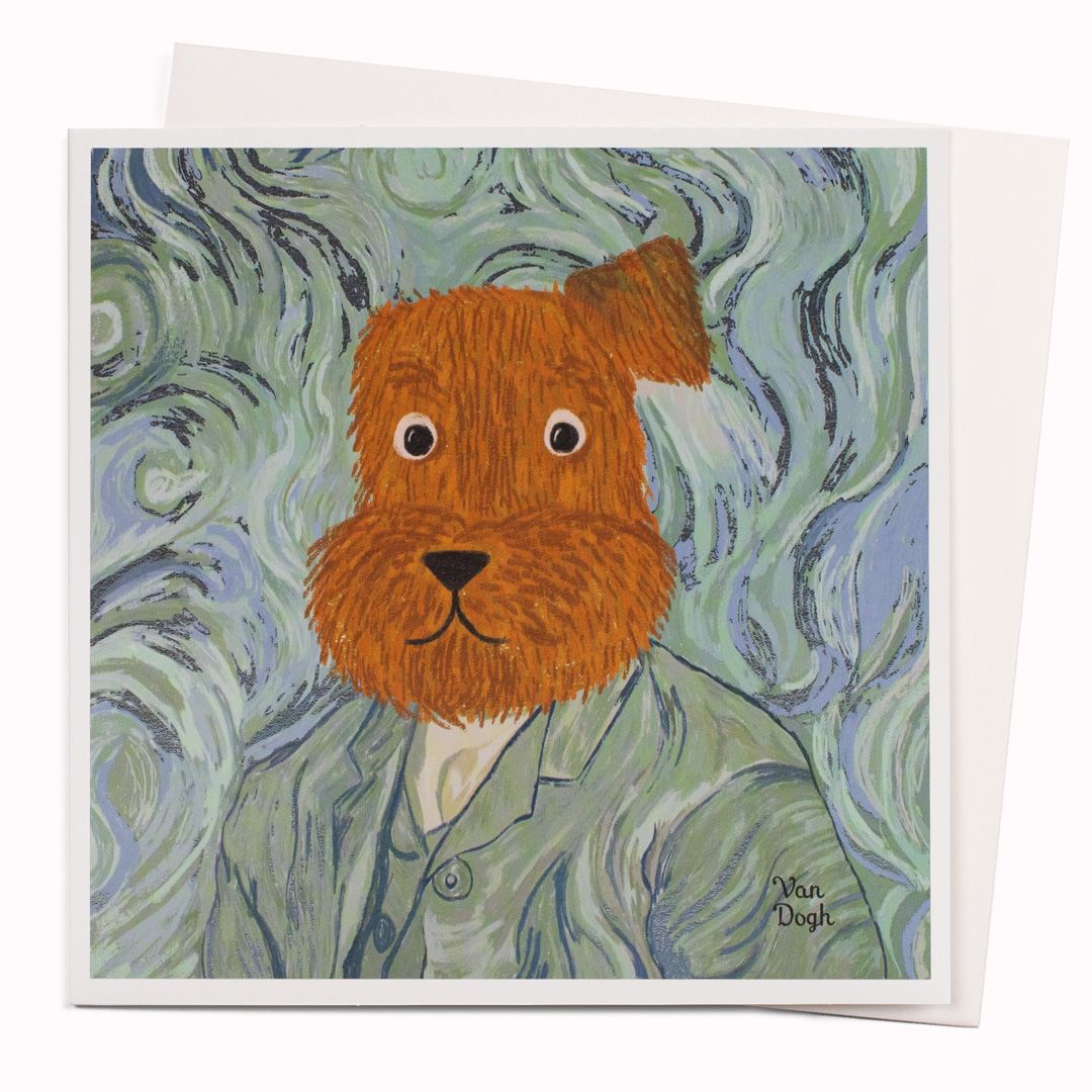"Van Dogh" Van Gogh Dog Greeting Card | Putti Celebrations 