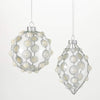 Clear with Pearls Glass Ball Ornament